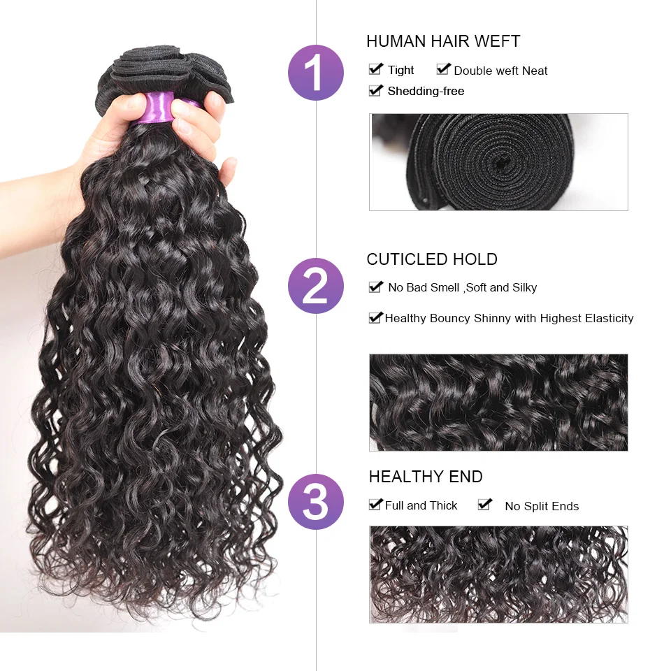 Brazilian Hair Natural Water Wave Bundles Shining Star 100% Human Hair Bundles 1/3/4 Pcs Non Remy Weave Extensions Weft Notangle Brazilian Hair Natural Water Wave Bundles Shining Star 100% Human Hair Bundles 1/3/4 Pcs Non Remy Weave Extensions Weft Notangle
