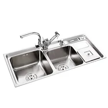 С мусорным ящиком держатель ножа SUS304 из нержавеющей стали три бака для мытья овощей раковина удлинение многофункциональная чаша