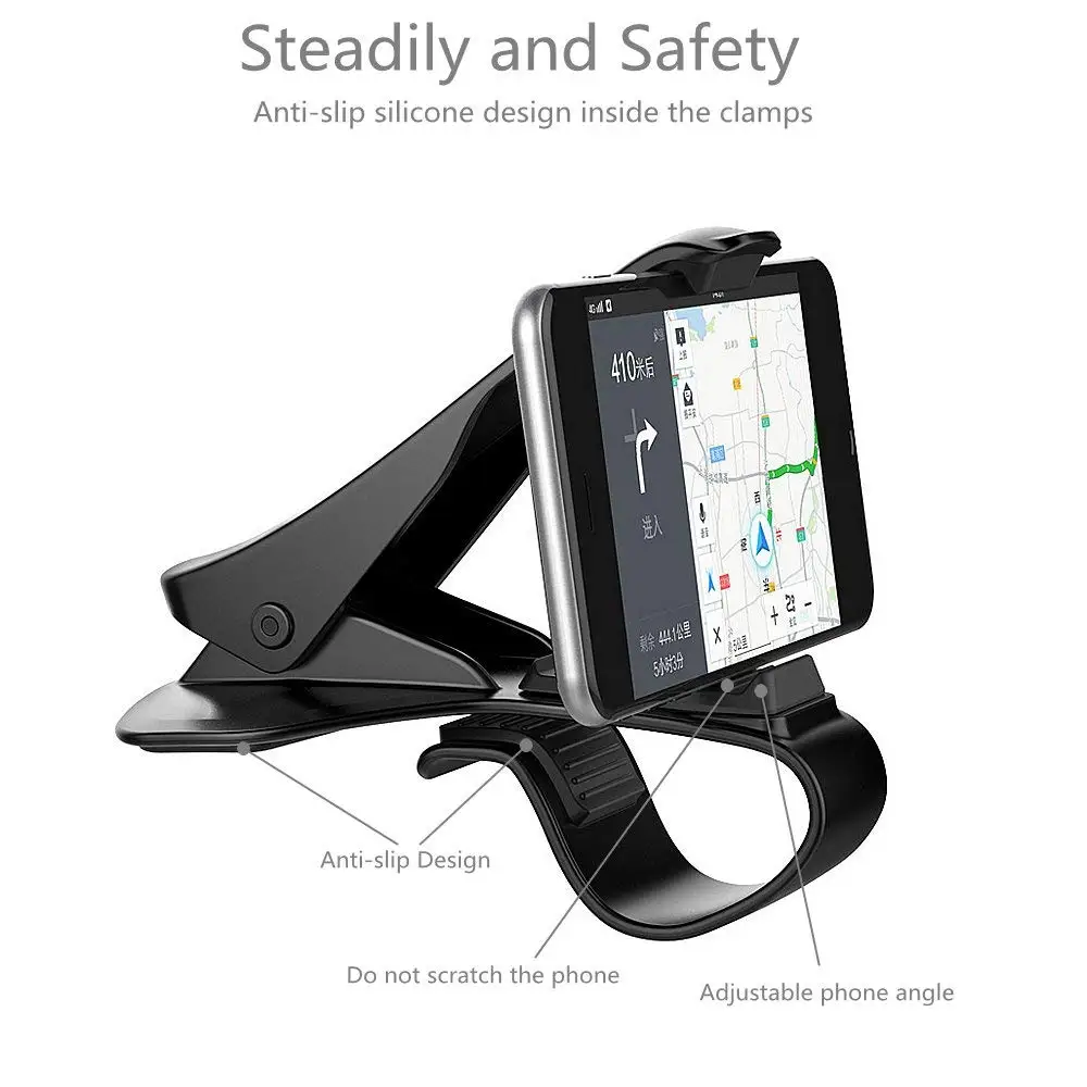 Universal Car Phone GPS Navigator Holder For Iphone XS Max XR 6 7 8 Car Mount HUD Dashboard 360 Rotatable Bracket For Samung (2)