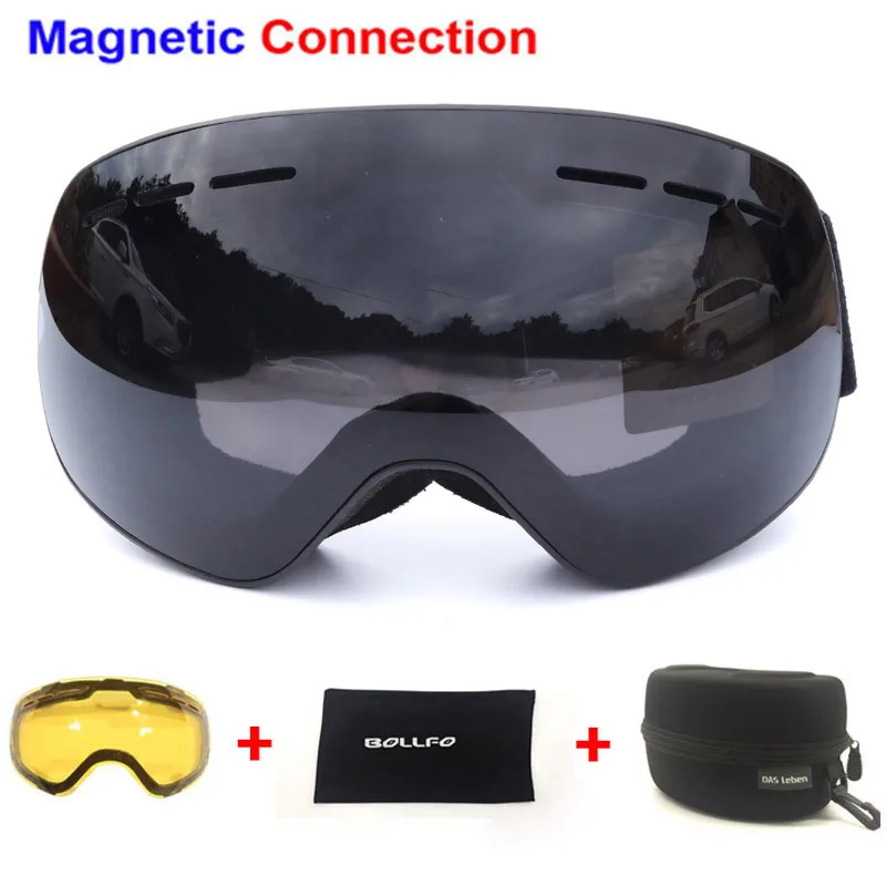 Ski Goggles with Double Layers Lens polarized Skiing Anti fog UV400 Snowboard Goggles