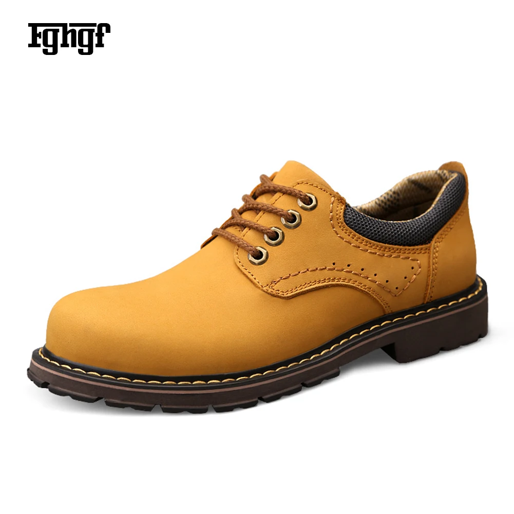 

2019 New Genuine Leather Cowhide Leather Men's Martin Boots Rubber Sole Lace-up EU38-44 Quality Design Durable Casual Boots