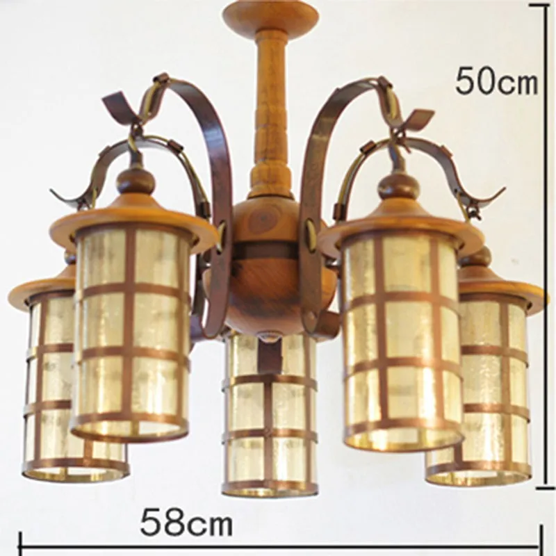 Китайский стиль деревянный подвесной светильник для столовой металлические полые бутылки бар счетчик цепи подвесные лампы для ресторана