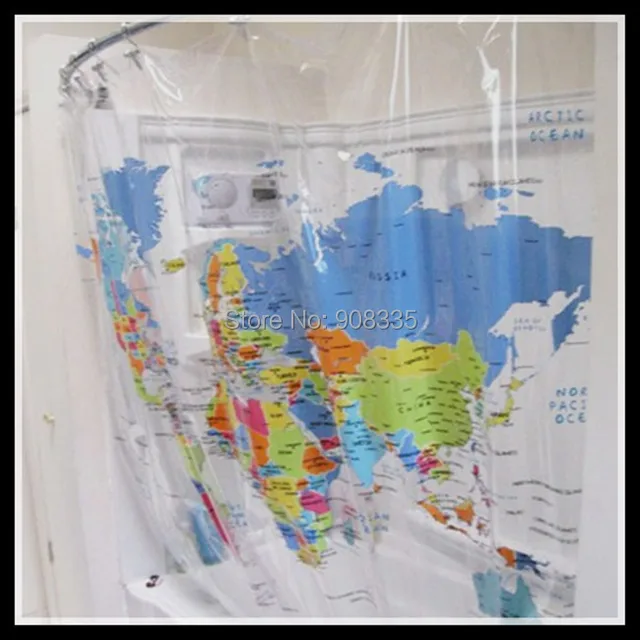 Vente chaude pvc transparent carte du monde rideau de douche trendy ... Vente chaude pvc transparent carte du monde rideau de douche trendy ...