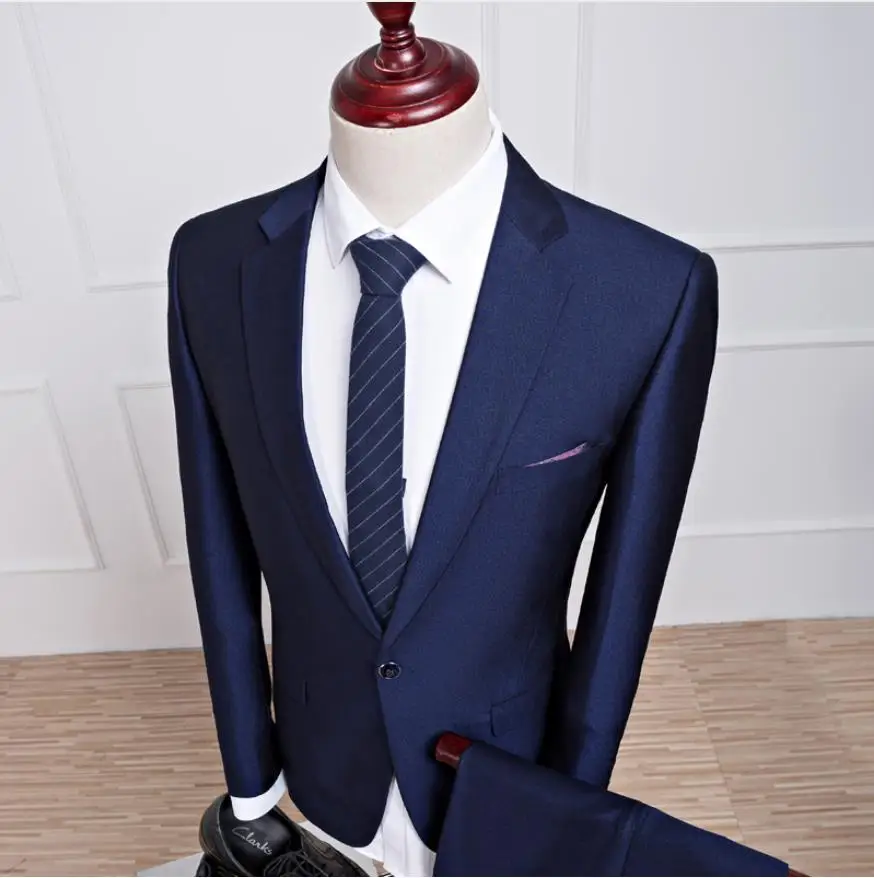 Latest Slim Fit Best Tailored Suits Wedding Navy Blue Suits Men Blazer Business Tuxedo Mens Grooming Dinner Prom Suits Coat Pant