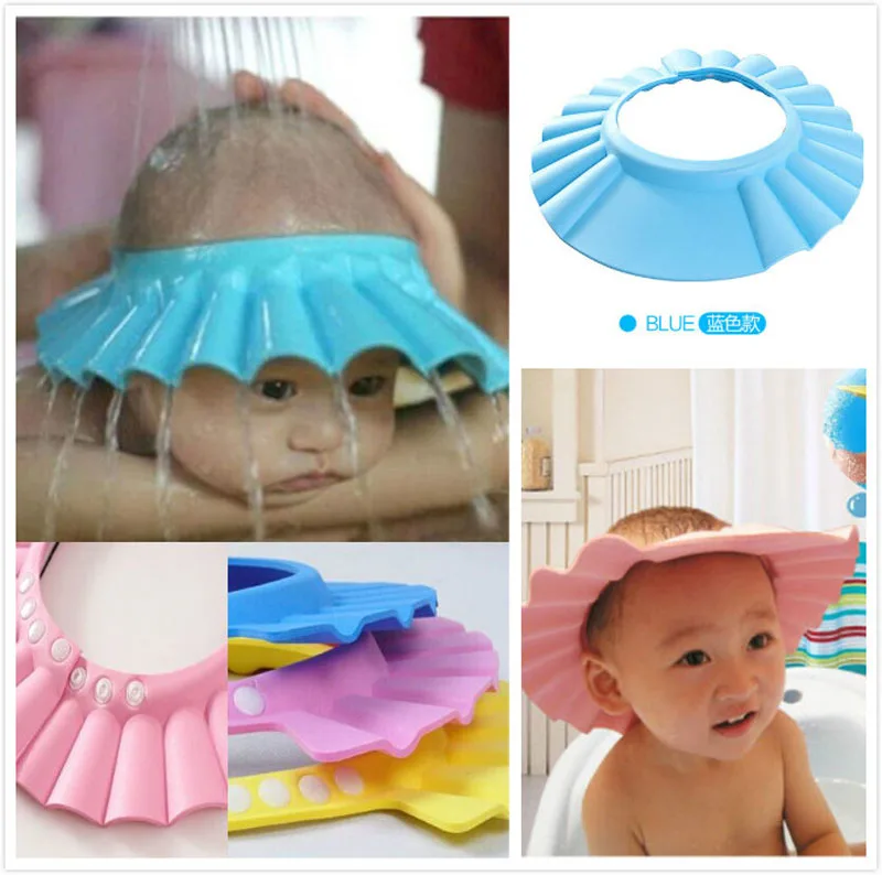 2017 Brand New Baby Children Kids Safe Shampoo Bath Bathing Shower Cap Hat Wash Hair Shield adjustable elastic Shampoo Cap