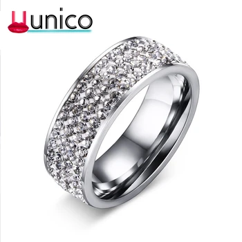 

UUNICO Brand Zircon Rings Clear AAA zircon Silver-Color Rings for Women Fashion Jewelry Wholesale 2018 hot sale new rengas u2188