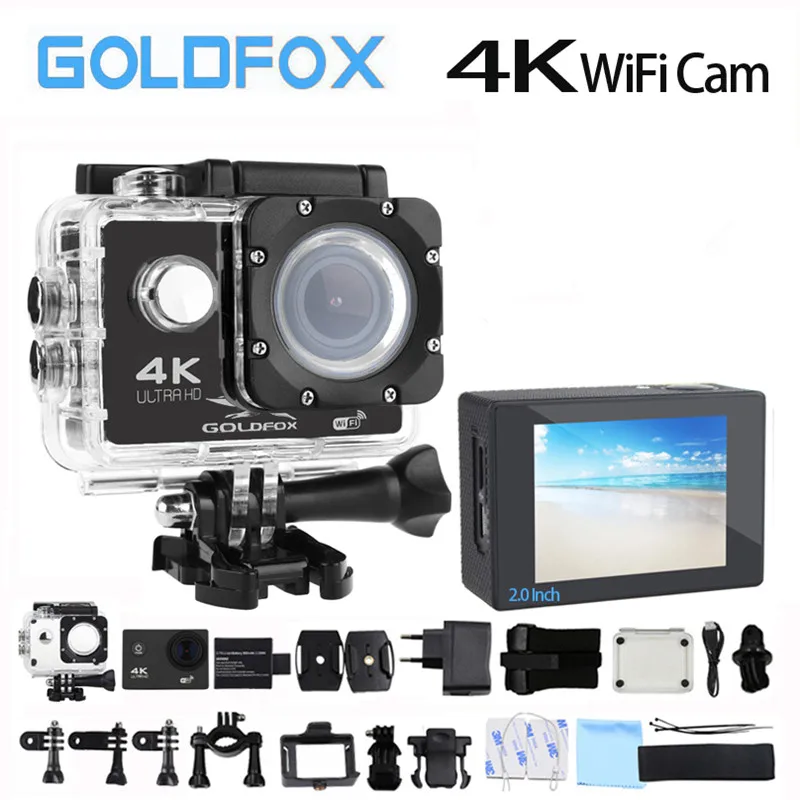 

Ultra HD 4K Sport Wifi Action Camera 170D Wide Angel Go Waterproof Pro H9 Style Sport DV Video Bike Helmet Action Camera