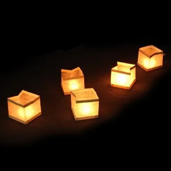

Hot Retro Chinese Square Paper Wishing Floating Water River Candle Lanterns Lamp Light Free Shipping Wholesale High Quality