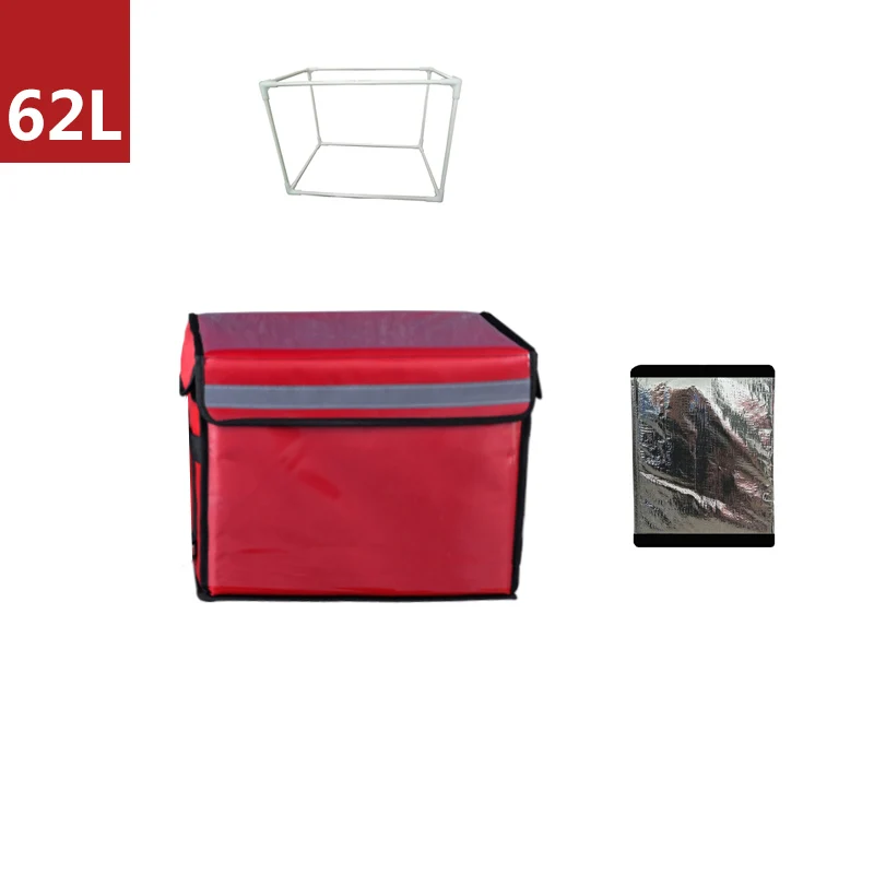 30л 43л 62л большая сумка-холодильник с кронштейном утолщенная термальная коробка для пикника для обеда пакет льда еда может напитки автомобиль изоляция крутая сумка - Цвет: red 62L partition