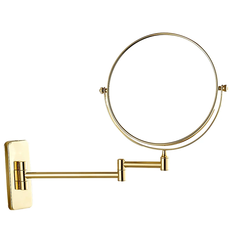 

Gurun Makeup Mirror-Hanging on the wall 3X 5X 7X 10X Magnifier 6inch 8inch Brass Mirror Foldable Telescopic Two-sided Reversible