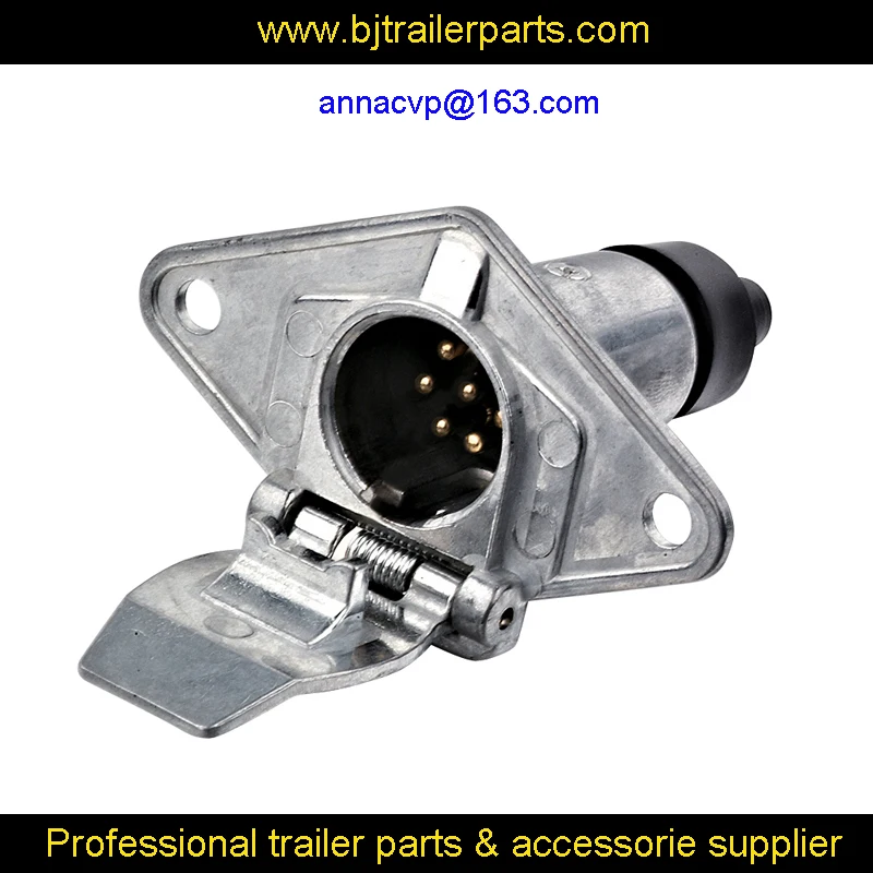 7 pin trailer plug small round female metal