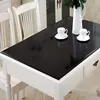 Nappe de Table de cuisine translucide givrée, tissu imperméable en PVC, verre souple, livraison en rouleau, noir ► Photo 2/6