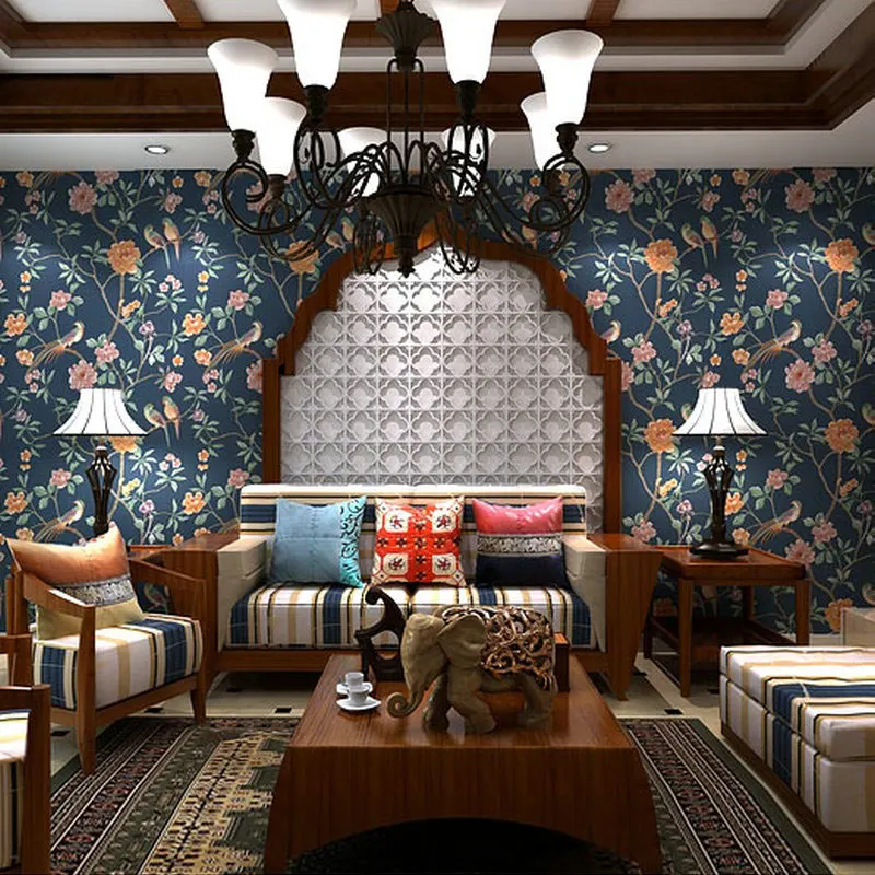 Papel De Parede 3D Paisagem Chinese Pastoral Bird Tree Flower 3D Embossed PVC Wallpaper Living Room Bedroom Backdrop Wall Papers Papel De Parede 3D Paisagem Chinese Pastoral Bird Tree Flower 3D Embossed PVC Wallpaper Living Room Bedroom Backdrop Wall Papers