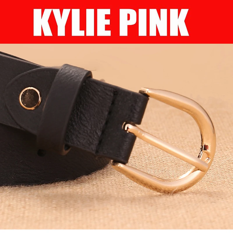 KYLIE PINK Fashion Female Antique Black Belt Metal Buckle Jeans Woman Faux Leather Belt Waistband Drop Shipping