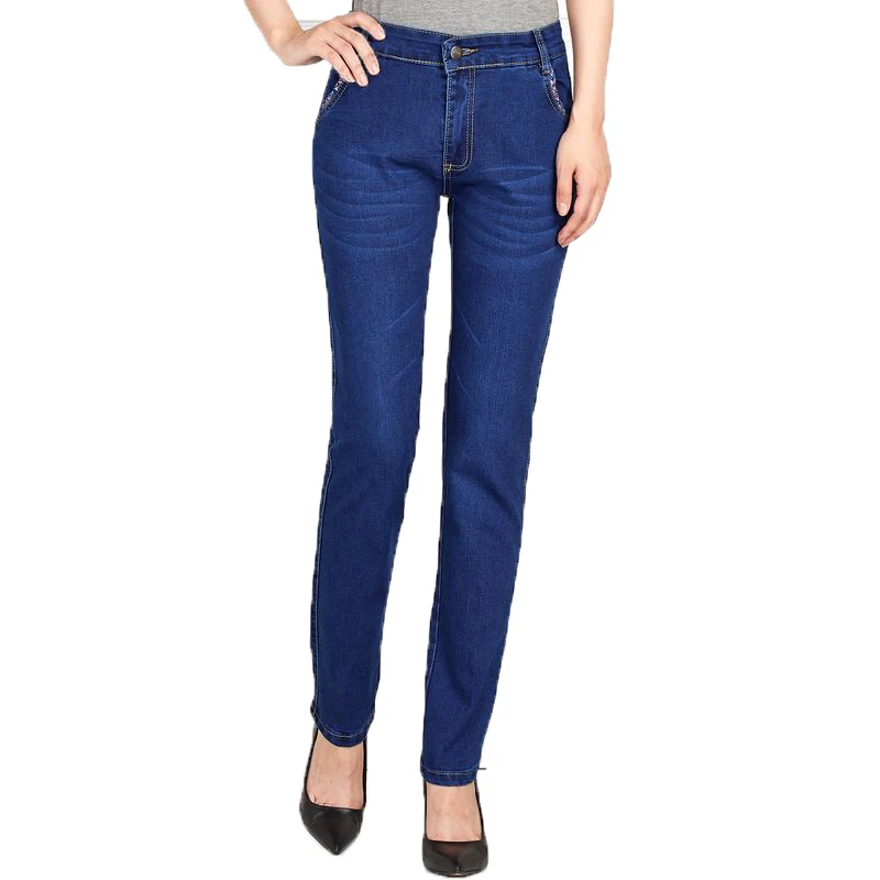 

Woman Casual Jeans Pant Denim Straight Trouser Blue Slim Fit Jeans Spring Autumn Plus Size Denim Trousers Women Bottoms 2019