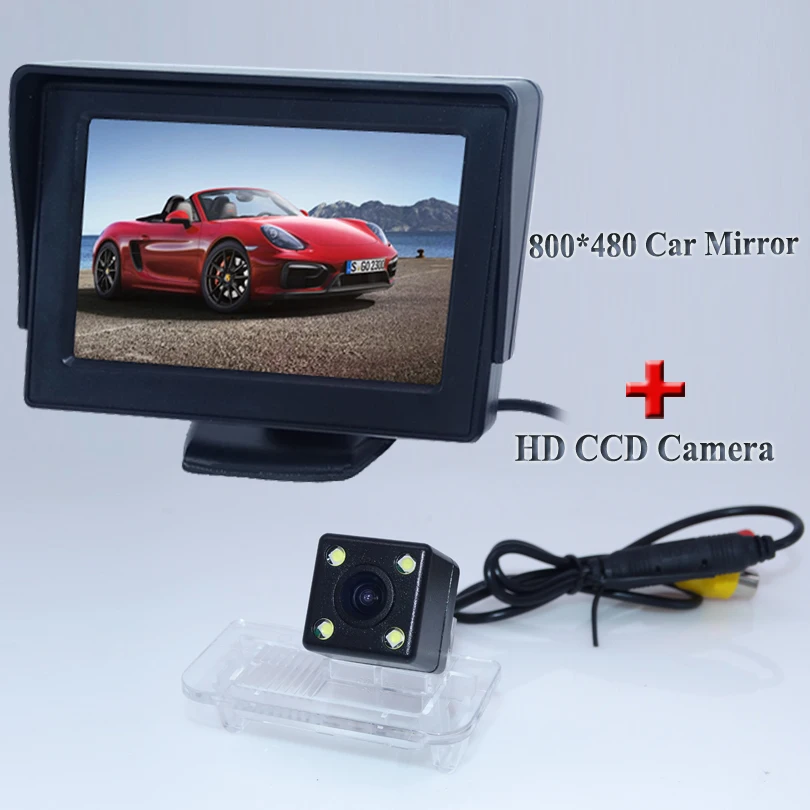 Автомобильное зеркало заднего вида с цветным HDLCD-дисплеем 4 3 дюйма и парковочной