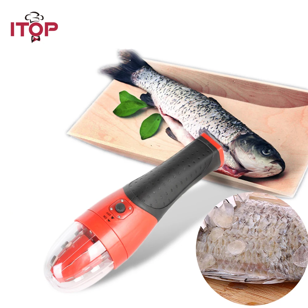

ITOP Electric Fish Scaler Rechargeable Waterproof Handheld Fish scale Remover with Protector Fish Tools
