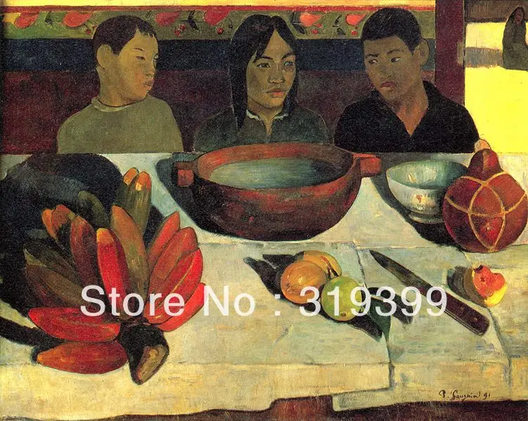 

100% handmade Paul Gauguin Oil Painting Reproduction on Linen canvas,Le repas,Free DHL Shipping,Museum quality,oil paintings