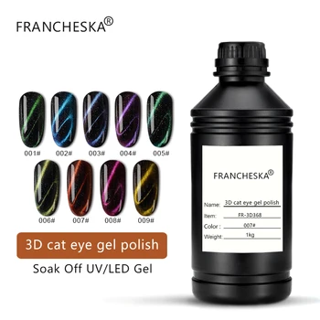

Francheska 1KG Nail Gel Polish 3D Cat Eye Free sample Effect UV Gel Soak off Magnetic Gel Top Coat UV Gellak Nail Art Manicure