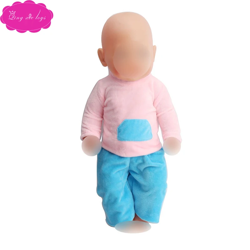 43 см Детские куклы Одежда для новорожденных белая спортивная одежда Повседневная Домашняя одежда свитера Детские игрушки подходят американским 18 дюймовым девочкам кукла f53
