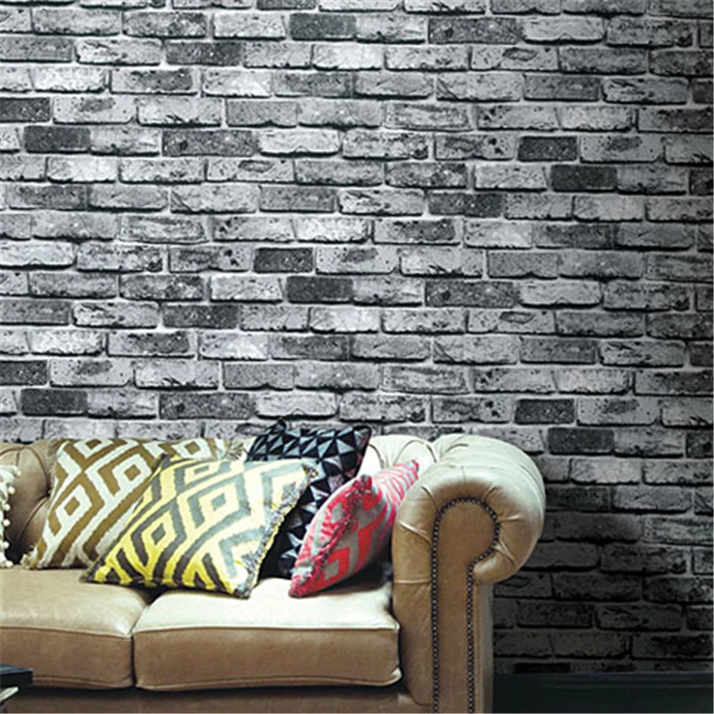 

beibehangShabby Brick Vinyl Wallpaper roll Brick Stone Realistic papel de parede for home background wall paper for walls 3 d