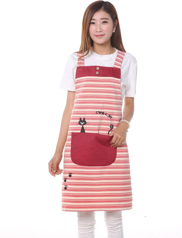 HOT SALE cute cat aprons for man and woman work kitchen stylish pinafore apron overalls