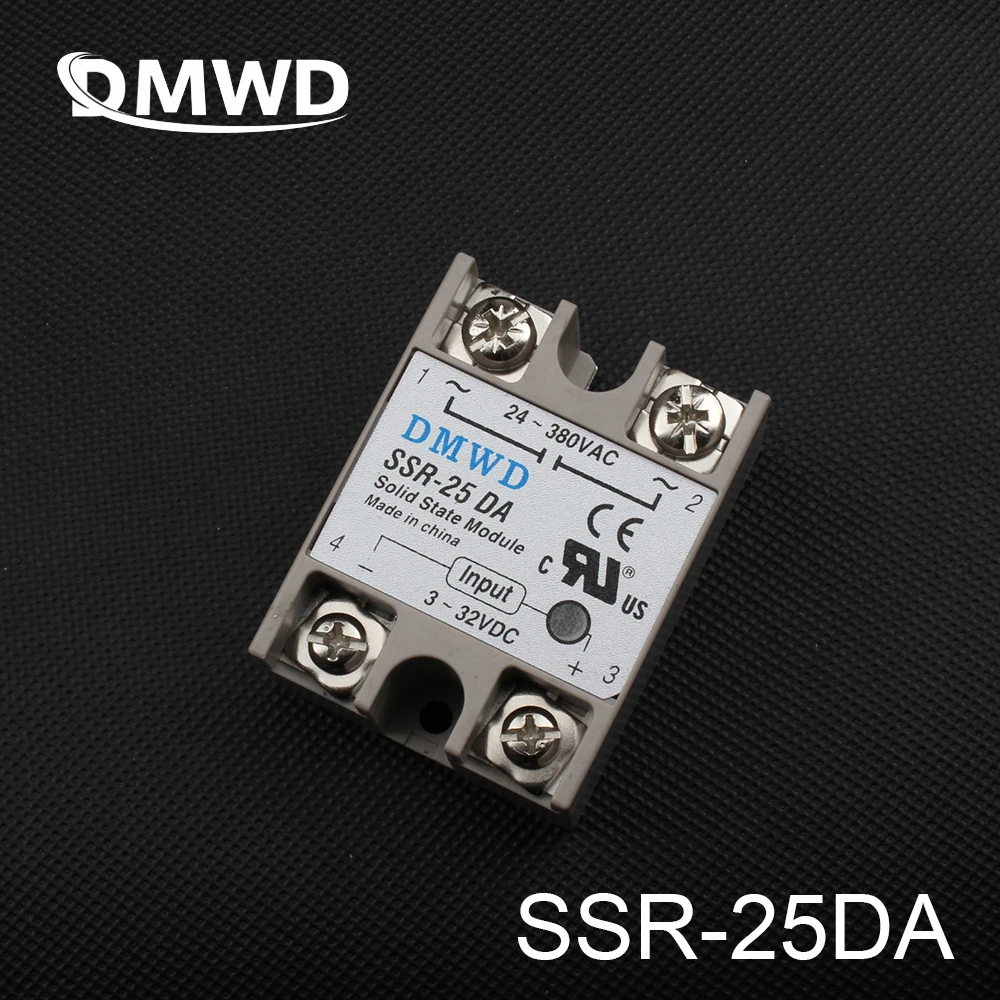 

TOP BRAND DMWD 1pcs Free shipping SSR-25DA relay solid state 25A solid state relay 25A 3-32V DC TO AC 24-380V SSR 25DA