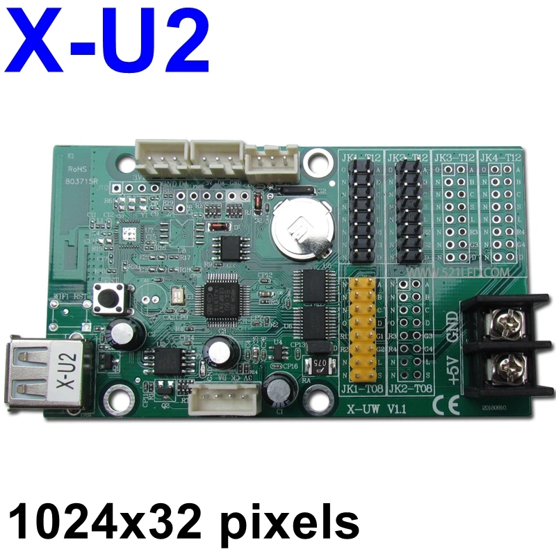 

X-U2 USB led controller 1024*32 pixels wireless led control card for P10 ,F3.75, f5.0 LED sign module text moving sign