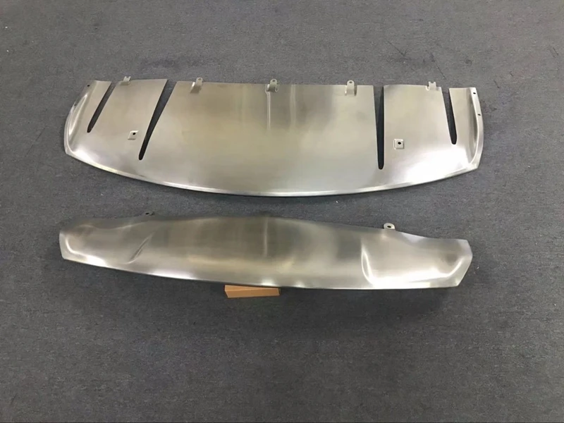 

MONTFORD For Tesla Model X 2016 2017 2018 Aluminum Alloy Front Rear Diffuser Bumper Guard Protector Skid Plate Bumper Cover 2Pcs