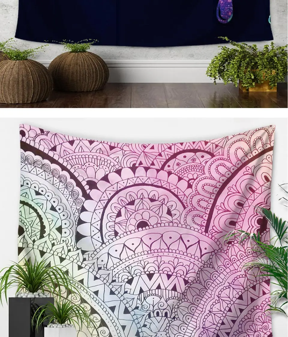 Miracille Indian Wall Tapisserie Bohemian Decor Beach Towel Tapestry Wall Hanging For Home Yoga Mat Color Bedspread 2 Size 15