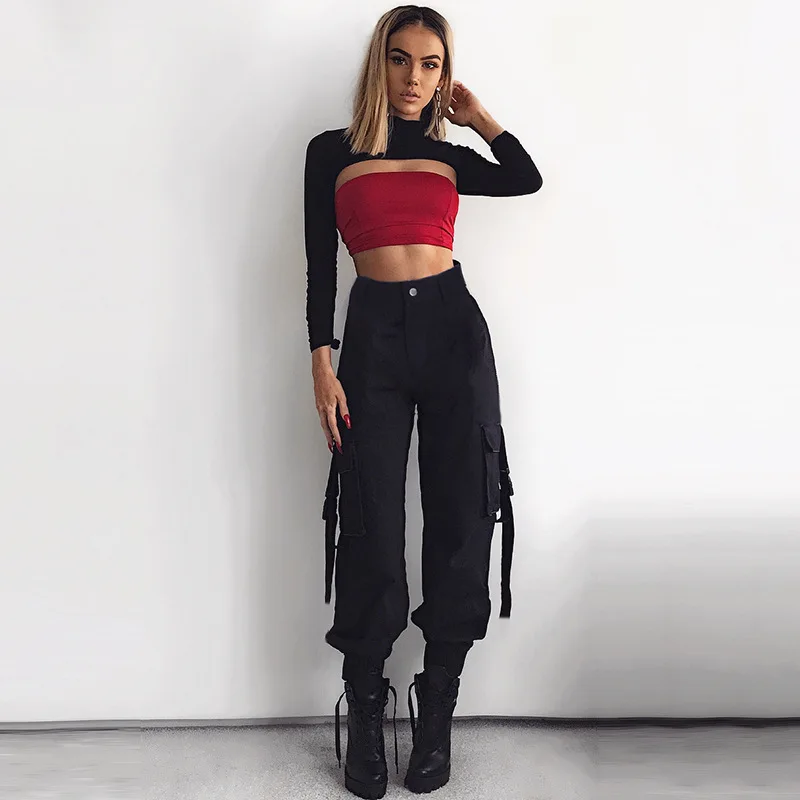 Spring Women Cargo Pants Harem Loose Hip Hop Casual Pants Women Sweatpants And Joggers Female Baggy Cotton Street Pants Spring Women Cargo Pants Harem Loose Hip Hop Casual Pants Women Sweatpants And Joggers Female Baggy Cotton Street Pants