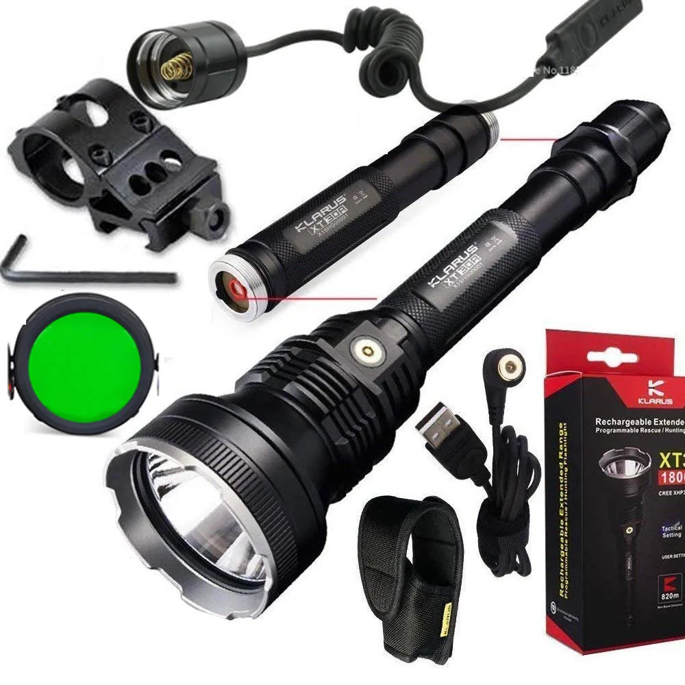 Кларус XT30R CREE XHP35 HI D4 светодиодный 1800 люмен 18650 перезаряжаемый фонарик для охоты +