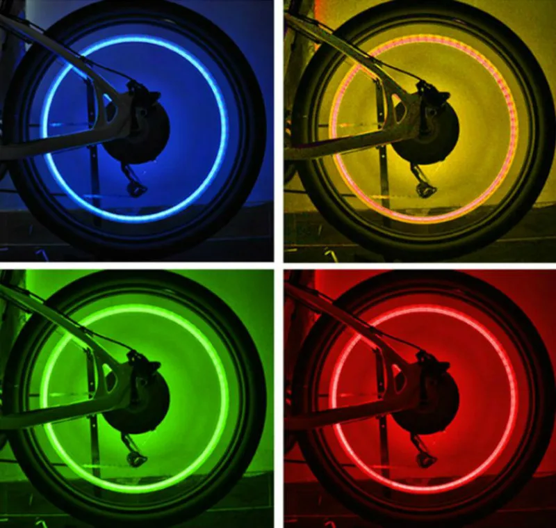 Sale Bicycle Tyre Valve Caps Light Mountain Bike Light New Bicycle Wheel Tyre Lamp for Bicycle Accessories Bike Lamp Cycling Lights 8