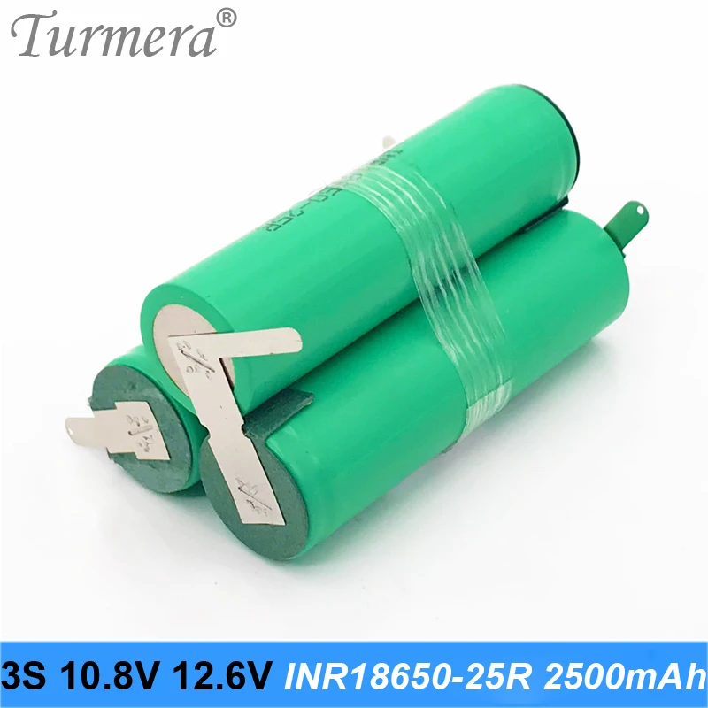 3s battery 18650 pack turmera for samsung 25r battery inr18650-25r 18650 2500mah battery 10.8v 12.6v welding solder battery for screwdriver tools battery customized battery 03