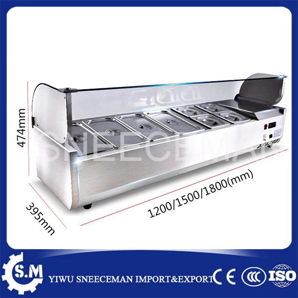 ==> [Free Shipping] Buy Best commercial stainless steel salad working bench cold storage pizza sandwich fruit working bench counter worktable machine Online with LOWEST Price