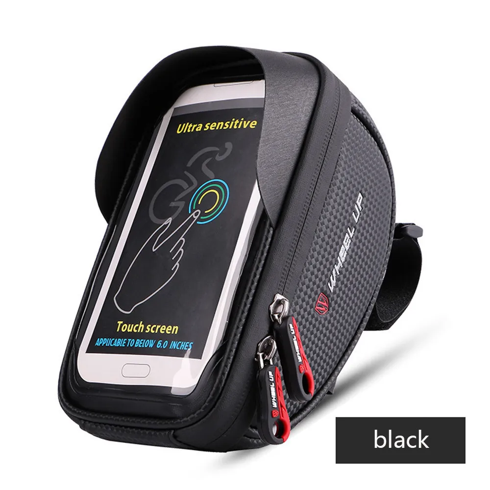 Новинка, 6,0 дюймов, водонепроницаемый держатель для велосипеда, мобильного телефона, подставка для мотоцикла, крепление на руль, сумка для Iphone, samsung, huawei - Цвет: Black