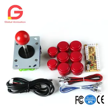 

Arcade Game Kit DIY Parts For Retropie: PC USB Encoder+Joysticks+Push Buttons