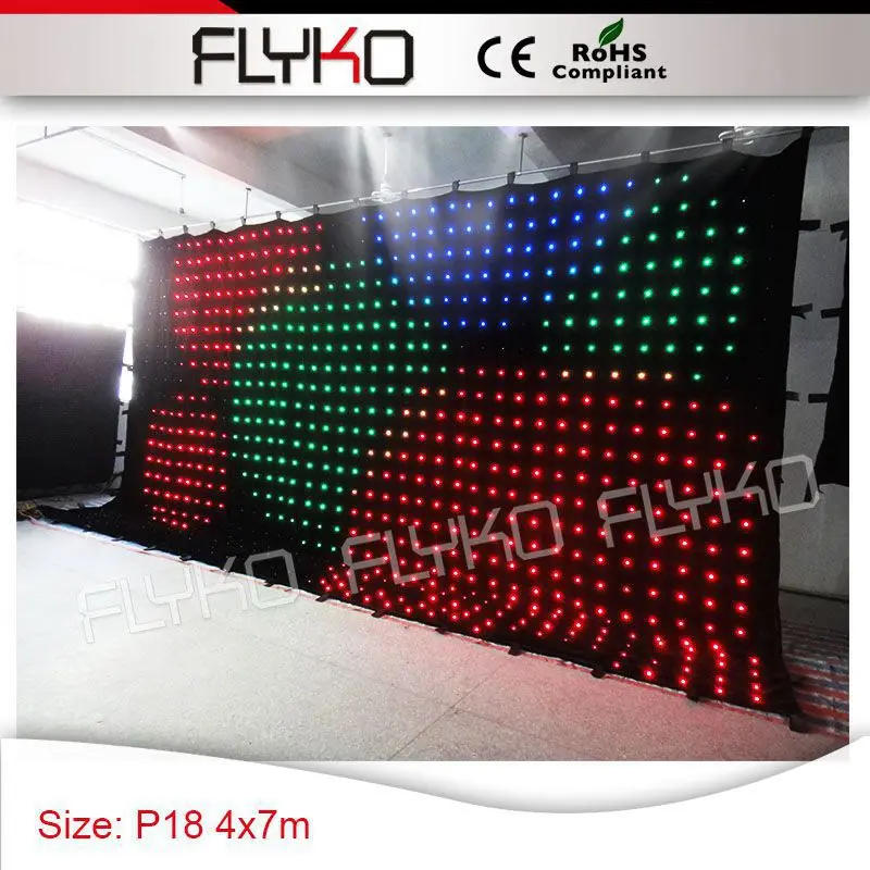 

new xxx images led display 4M by 7M flexible soft high bright P180MM video curtain video led lights