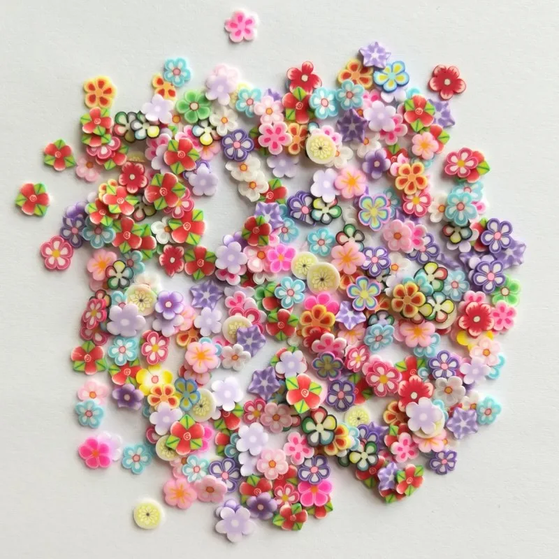 1000pcs 10g Fruit Slice 5mm/10mm Decoration Crafts Flatback Cabochon Scrapbooking Embellishments Kawaii DIY Accessories - Цвет: 5mm Flower 10g