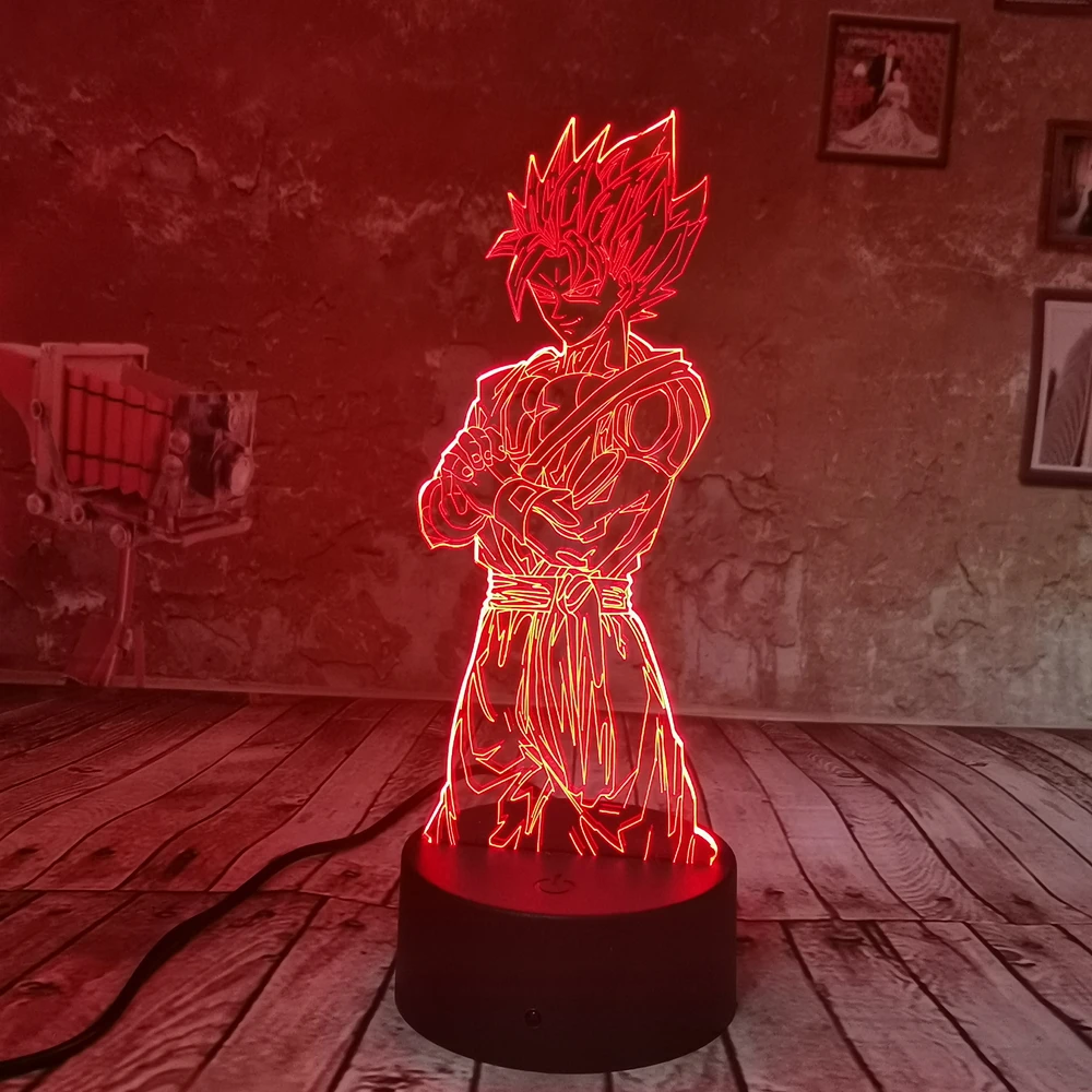 Дропшиппинг 7 видов цветов Изменение Dragon Ball Сон Гоку 3D ночник светодиодный