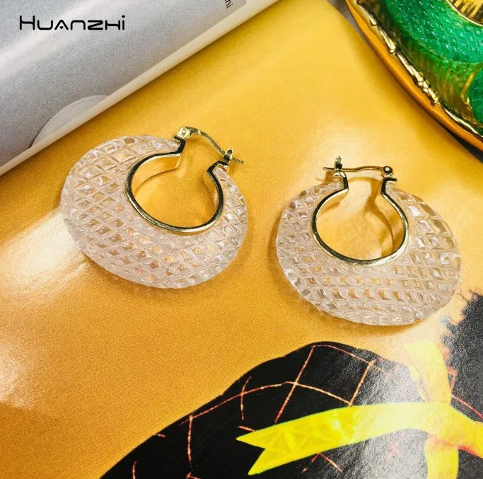 HUANZHI 2019 Новые прозрачные Зеленые Полимерные гиперболы Овальные сотовые