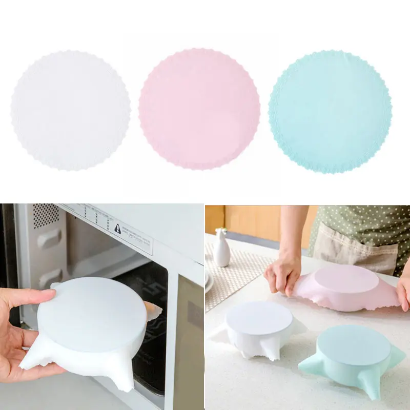 

Reusable Silicone Stretch Lids Cookware Pot Pan Bowl Kitchen Organizer Vacuum Storage Cover Kitchen Accessories Tool
