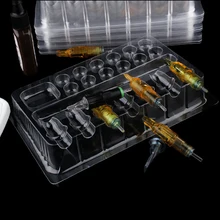 20 шт одноразовые пластиковые тату лоток картриджа держатель иглы стенд лотки пластины