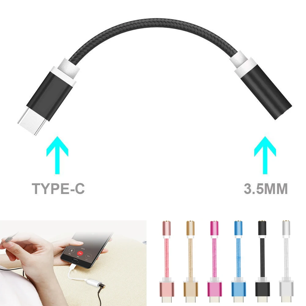 

USB Type C To 3.5mm Headphone Adapter For Leeco Letv Le 2 Pro/pro 3/Max 2/le 2 X527 X520/pro X620 AUX Earphone Converter Cable