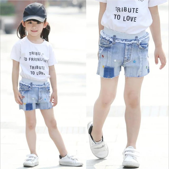 vaqueros cortos para niñas, pantalones de algodón para niños, pantalones vaqueros cortos con bolsillo, pantalones vaqueros informales para bebés, pantalones cortos para niños, ropa para niños _ - Mobile