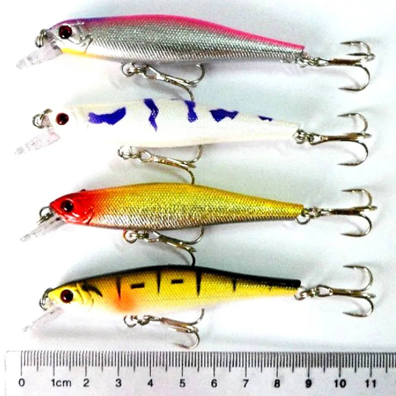 Lake Fishing Lures Crankbait Accessories Tool 5pcs Set 11cm Minnow Hook