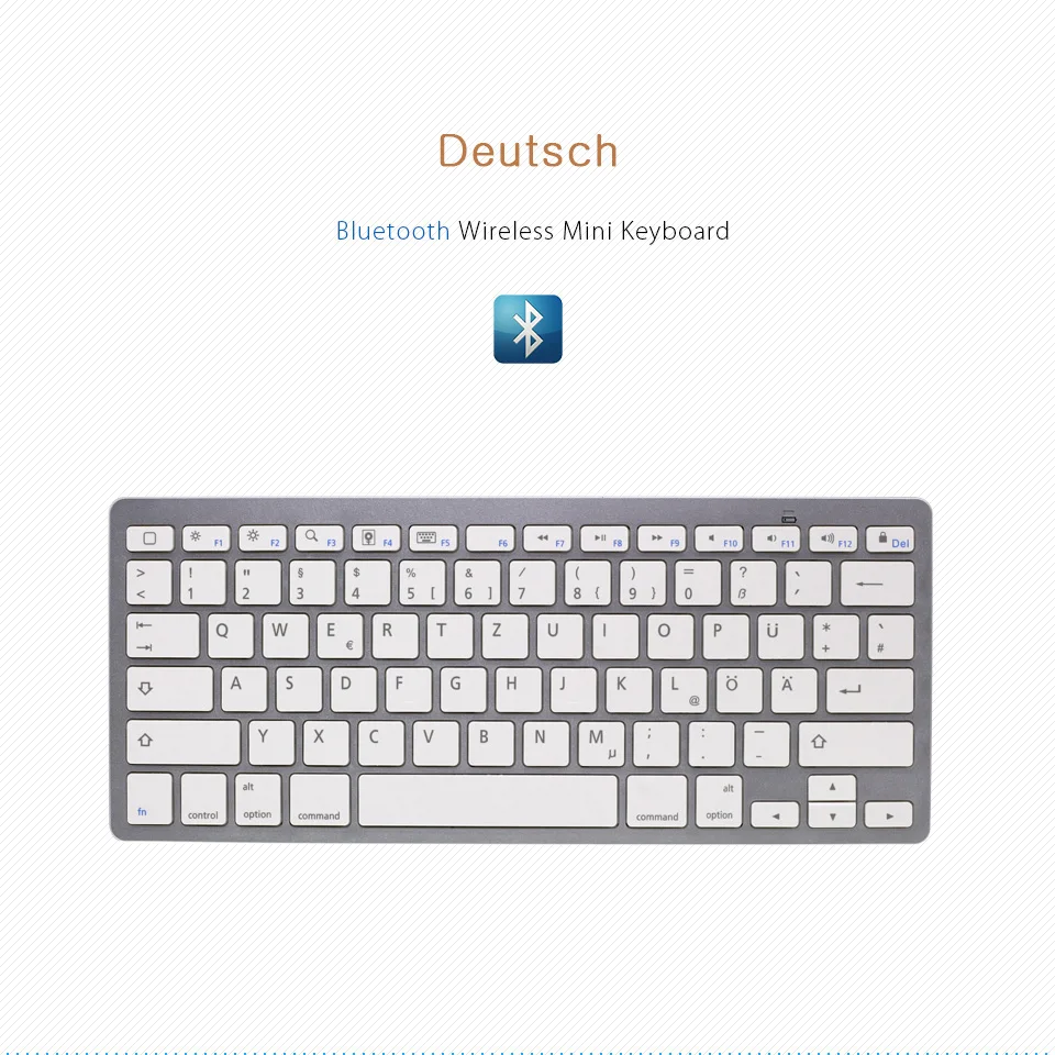 Немецкая(Deutsch) Bluetooth клавиатура для iPad Pro, iPad Air, Android планшетов, мини беспроводная клавиатура для ноутбука, поверхность