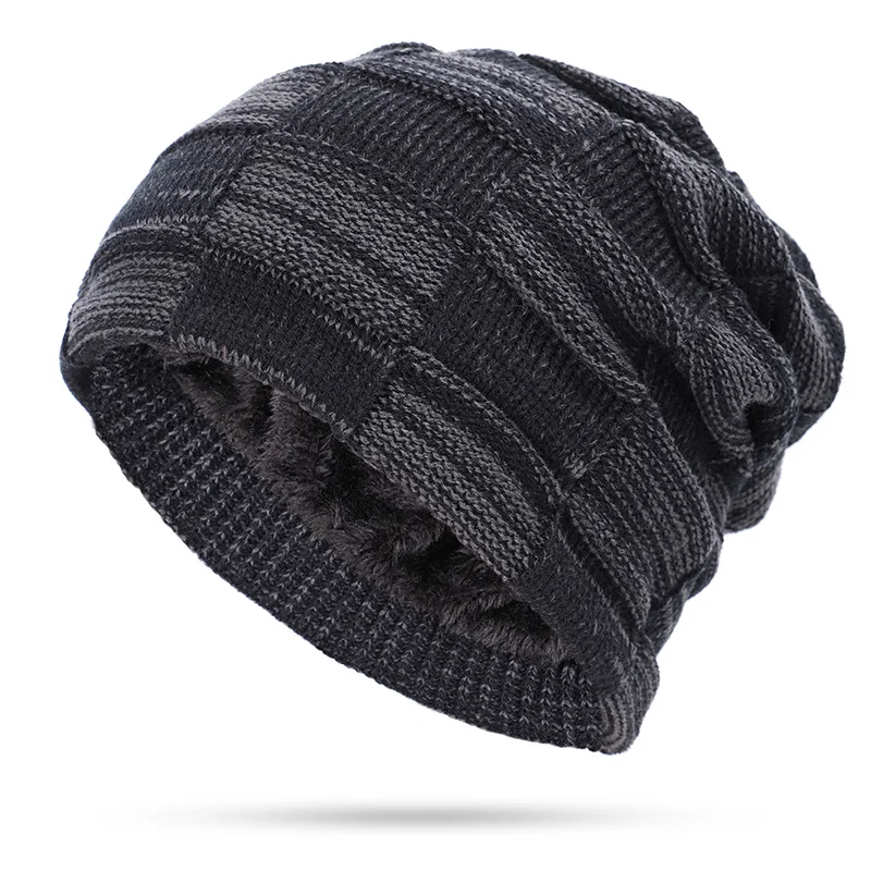 Мужские зимние лыжные шапочки, теплая удобная маска, шапка, шарф, женские универсальные двойные теплые шапочки для мужчин, мешковатые шапки-Боб, touca inverno - Цвет: Black