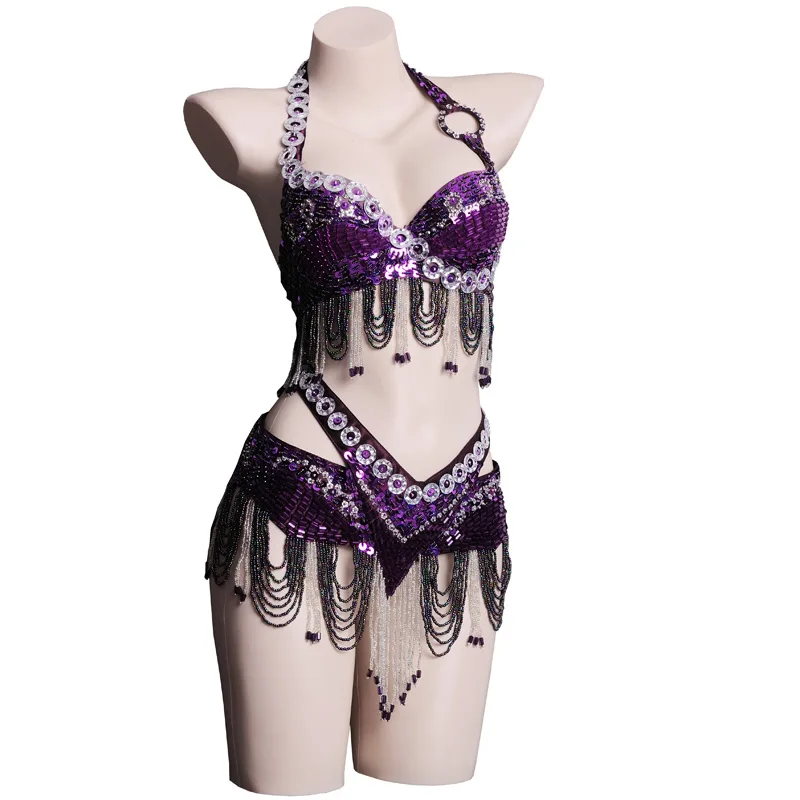 

Hot Sale Women's belly dance set costume belly dancing clothes Sexy Night dance bellydance Carnival Tops Chain BRA Belt WY7123