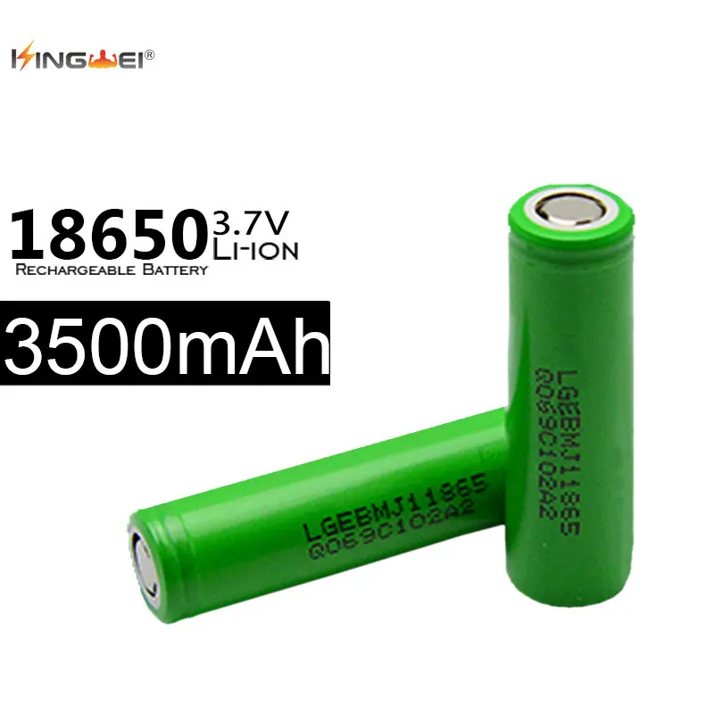 100 шт./лот 3500mAh перезаряжаемые литиевые батареи 3,7 v 10A 18650 батарея питания для LG MJ1